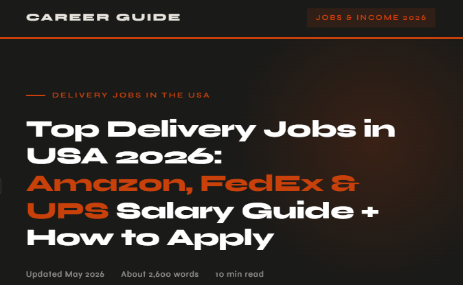 delivery jobs in USA 2026