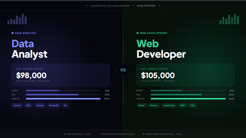 Data Analysis vs Web Development: Which Pays More